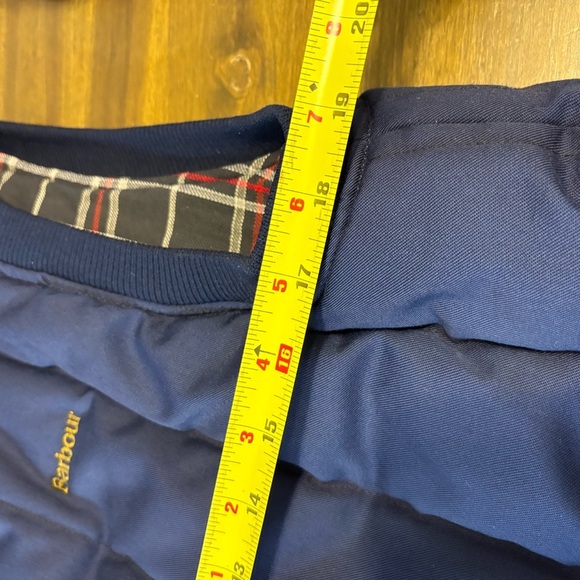 Barbour Blue Quilted Trekker Vest Waist Coat Small Winter Mens S Plaid Navy - Picture 4 of 6